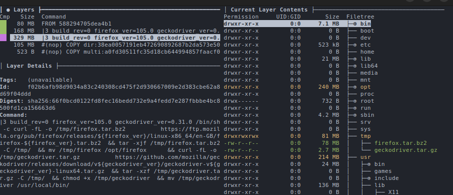 Dive interface showing that two archives takes 81MB
